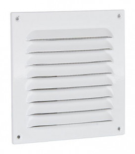 Grille de protection contre les intemperies en alu, blanc 150x150 mm protection anti-insectes, vis et chevill