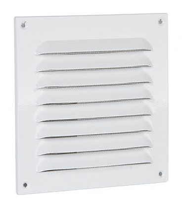 Grille de protection contre les intemperies en alu. Blanc. 200x200 mm protection anti-insectes, vis et chevilles Grille de protection contre les intemperies en alu. Blanc. 200x200 mm protection anti-insectes, vis et chevilles