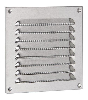 Grille de protection contre les intemperies, en acier inox. 400x400 mm protection anti-insectes, vis et chevilles