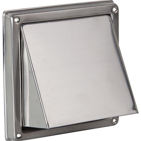 Hotte d'evacuation d'air inox V2A brossé, raccord diam. 150 mm mesure ext 180 x 180 mm