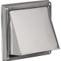 Hotte d'évacuation d'air en inox V2A brossé, raccord diam. 100 mm, mesure ext 150 x 150 mm