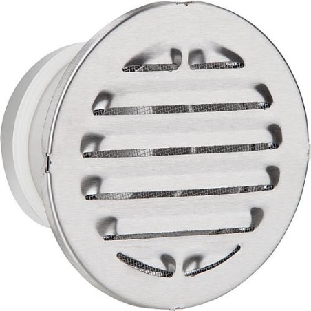 Grille de protection intemperies a embouts V2A, diametre 125 mm L: 100 mm, diam.ext. 200 mm rond