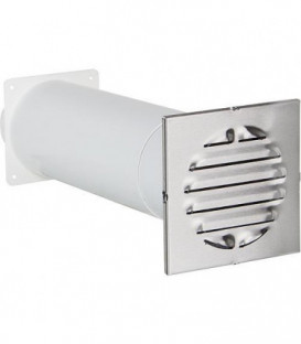 Aerateur a canal telescopique raccord rond diametre 150 mm grille ext 200x200 mm V2A carre