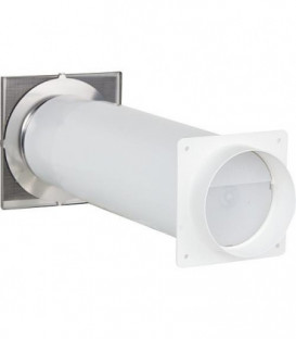 Aerateur a canal telescopique raccord rond diametre 150 mm grille ext 200x200 mm V2A carre