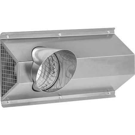Capot exterieur Duo DN160 combine acier inoxydable brosse droite/gauche reversible