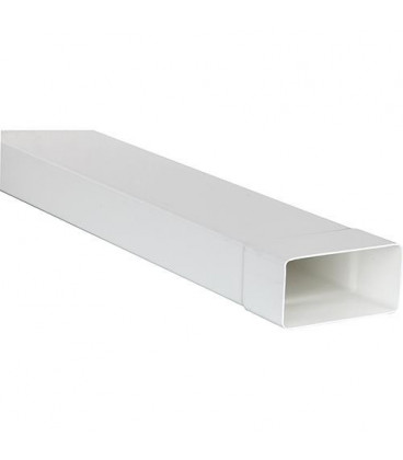Tube plat systeme 150 220 x 90 mm, blanc Longueur 1,0 m avec manchon