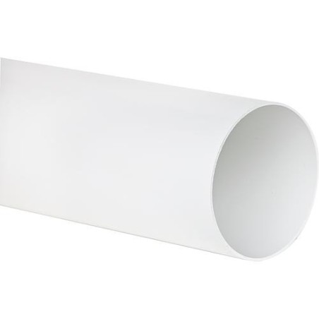 Tube rond DN 150, 1 m, blanc avec manchon