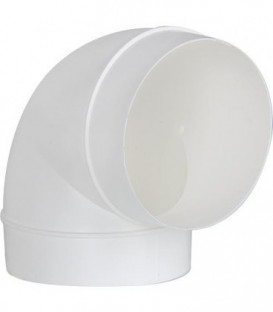 Tube rond coudé DN 100, 90 ° blanc avec manchon