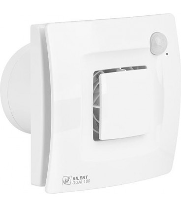 Ventilateur petits espaces Silent Dual, NW 100, V :  90 m3/h Commande mouvement + humidite