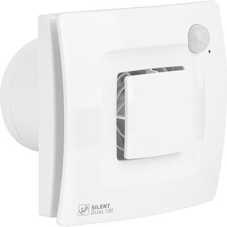 Ventilateur petits espaces Silent Dual, NW 100, V :  90 m3/h Commande mouvement + humidite
