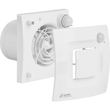 Ventilateur petits espaces Silent Dual, NW 100, V :  90 m3/h Commande mouvement + humidite