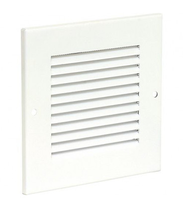 Grille de protection intemperies Blanc laquee H/l: 138 x 138 mm metal avec protect anti-insectes et fixation