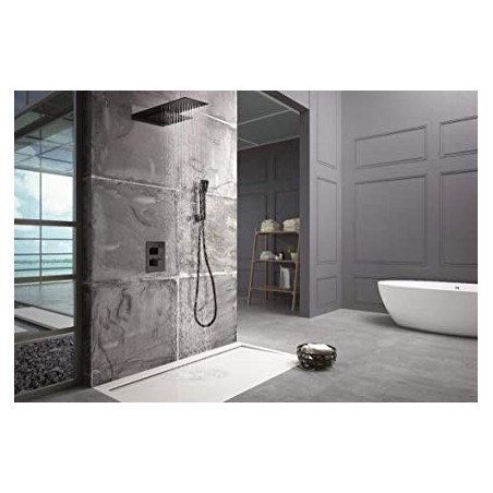 ENSEMBLE DE DOUCHE THERMOSTATIQUE ENCASTRÉ RODAS NOIR MAT