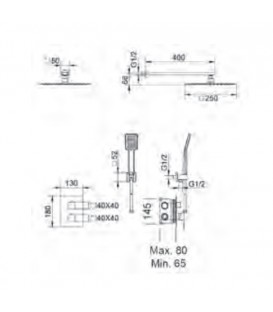 ENSEMBLE DE DOUCHE THERMOSTATIQUE ENCASTRÉE CIES