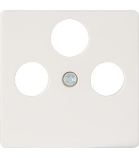 Plaque de recouvrement pour raccord TV/SAT, blanc titan/ type de protection IP20, version 3 trous