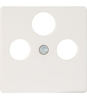 Plaque de recouvrement pour raccord TV/SAT, blanc titan/ type de protection IP20, version 3 trous