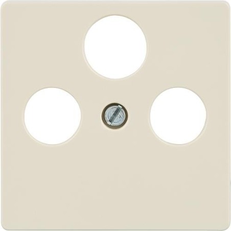 Plaque de recouvrement pour raccord TV/SAT, blanc électrique/ type protection IP20, version 3 trous