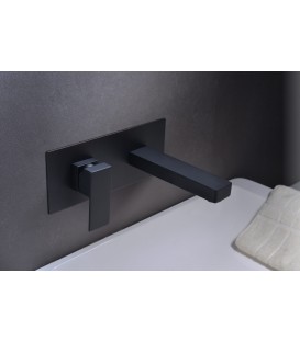 MONOCOMMANDE ENCASTRÉ CARRÉ LAVABO SUIZA NOIR MAT