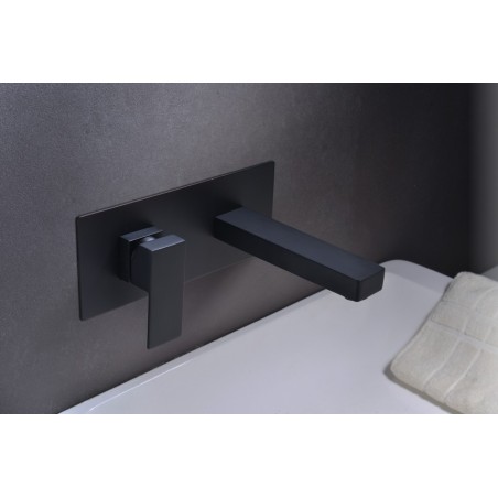 MONOCOMMANDE ENCASTRÉ CARRÉ LAVABO SUIZA NOIR MAT