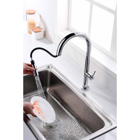 ROBINNETERIE CUISINE EXTENSIBLE SAMOA CHROME