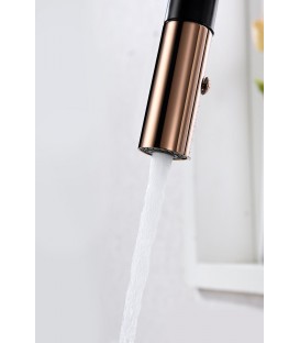 ROBINNETERIE CUISINE EXTENSIBLE SAMOA NOIR DORÉ ROSE