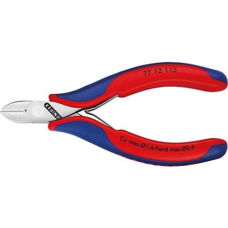 Pince coupante diagonale électronique tête ronde avec facette et serre-câble longueur 115 mm