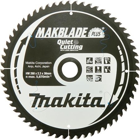 Lame de scie circulaire MAKITA Ø 260 x 30 mm 60 dents pour bois
