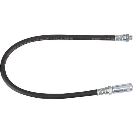 Tuyau métallique flexible HP caoutchouc 1200 bars avec 4 becs a mâchoire hydraulique R 1/8", 500 mm de long