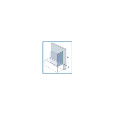 Square 5 paroi fixe pour écran baignoire avec support plafond