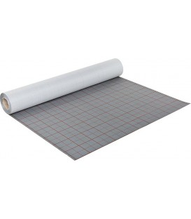 Film en matiere plastique avec bandelettes de tissus argent/rouge paquet : 103m²