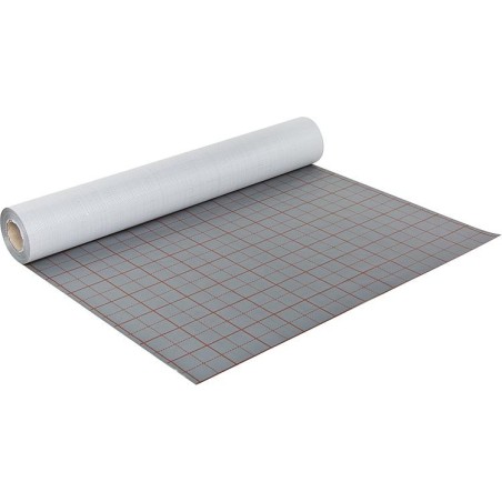 Film en matiere plastique avec bandelettes de tissus argent/rouge paquet : 103m²
