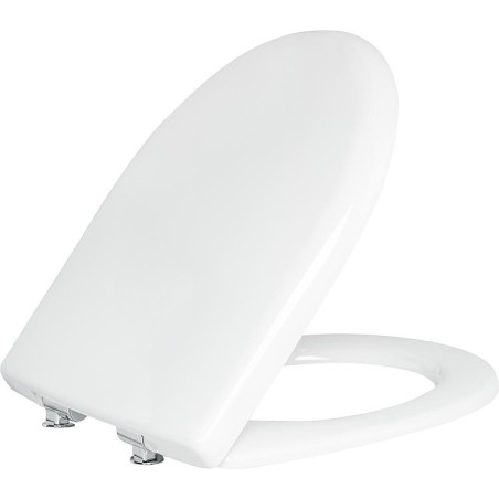Abattant-WC Geberit Renova blanc avec Softclose, QuickRelease charnières laiton chrome