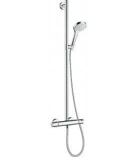 Kit de douche Hansgrohe blanc/ chrome, Select S Multi avec Ecostat Comfort, SemiPipe