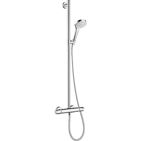 Kit de douche Hansgrohe blanc/ chrome, Select S Multi avec Ecostat Comfort, SemiPipe