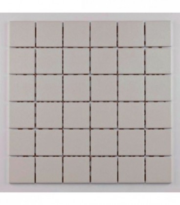 Mosaïque céramique Grip - super white - 4,7x4,7x0,6 cm - trame 30x30 cm