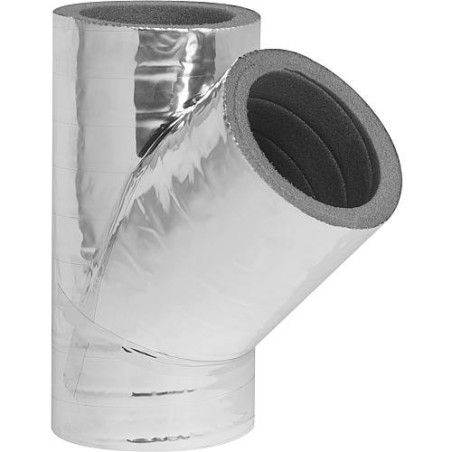 Réduction isolant 45°, DN125 avec revêtement aluminium épaisseur 20mm