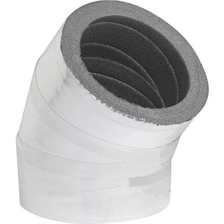 Coude isolant 45°, DN150 avec revêtement aluminium épaisseur 20mm