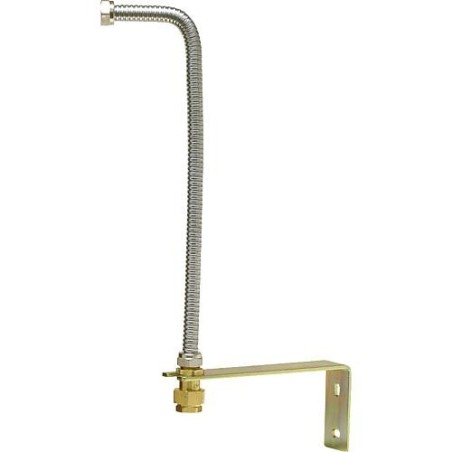 Set de raccord 3/4" avec tube ondule 500 mm avec support mural pour filet male