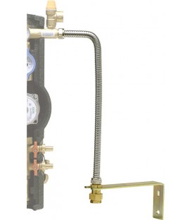 Set de raccord 3/4" avec tube ondule 500 mm avec support mural pour filet male