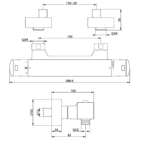 Mitigeur de Douche Thermostatique Dado