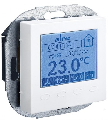 Régulateur d'ambiance BACnet encastré 230VAC blanc pur brillant KTRBUu217 456 55