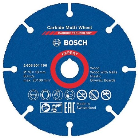 Disque à tronçonner BOSCH EXPERTCarbide Multiwheel Ø 76 x 10 mm