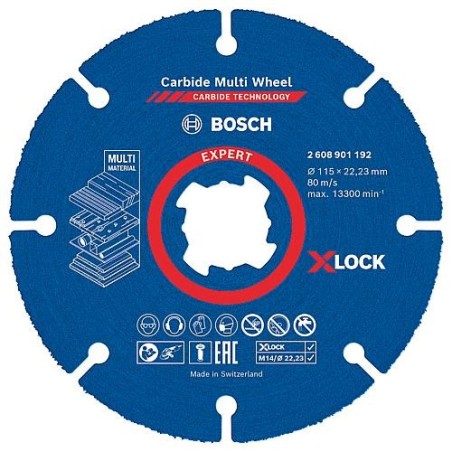 Disque à tronçonner BOSCH EXPERTCarbide Multiwheel Ø 115 mm X-LOCK