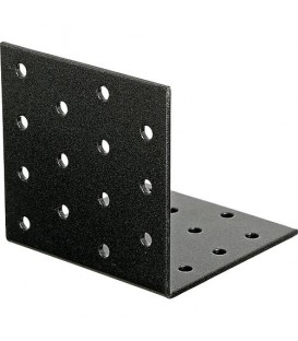 Lochplattenwinkel DURAVIS® 80 x 80 x 80 mm, Material: Stahl, sendzimirverzinkt, Oberfläche: schwarz-diamant