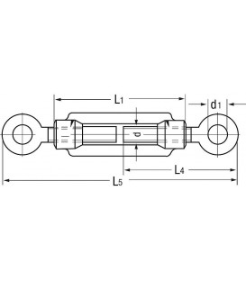Ecrou de tension DIN 1480 M 6 avec 2 oeillets zingue 1 set