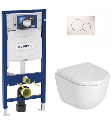 Pack Bati support Geberit et WC suspendu Laufen Pro S sans rebord, surélevé