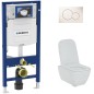 Pack Bati support Geberit et WC-suspendu Geberit Smyle Square sans rebord