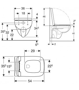 Pack Bati support Geberit et Pack WC Villeroy Boch O. NOVO WC suspendu compact