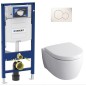 Pack Bati support Geberit et WC suspendu Geberit Icon blanc, sans bord de rincage, avec Kera-Tect