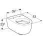Pack Bati support Geberit et WC suspendu Geberit Icon blanc, sans bord de rincage, avec Kera-Tect